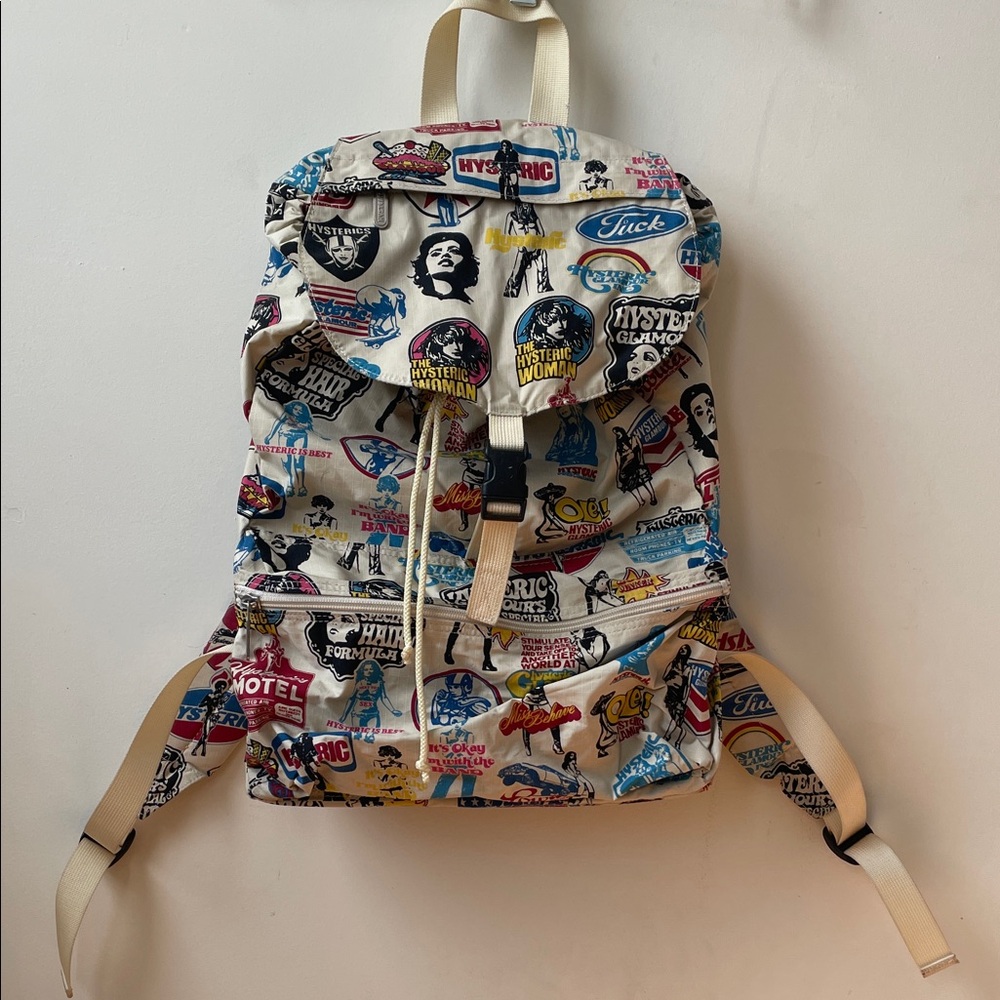 Vintage hysteric glamour ripstop all over print backpack! Rare 90s Y2K